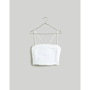 Madewell White Poplin Crop Tube Top